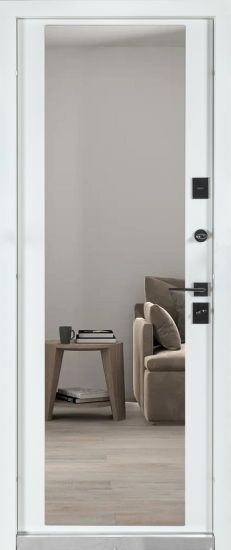 Вхідні Двері Термоультра (квадро) Securemme 546/607 Роксі Антрацит Сірий / Біла шагрень дзеркало Булат